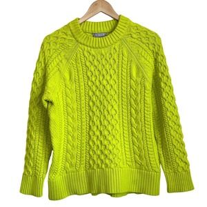 J Crew Fisherman Chunky Cable Knit Sweater Womens S Classic Thick Crew Cotton